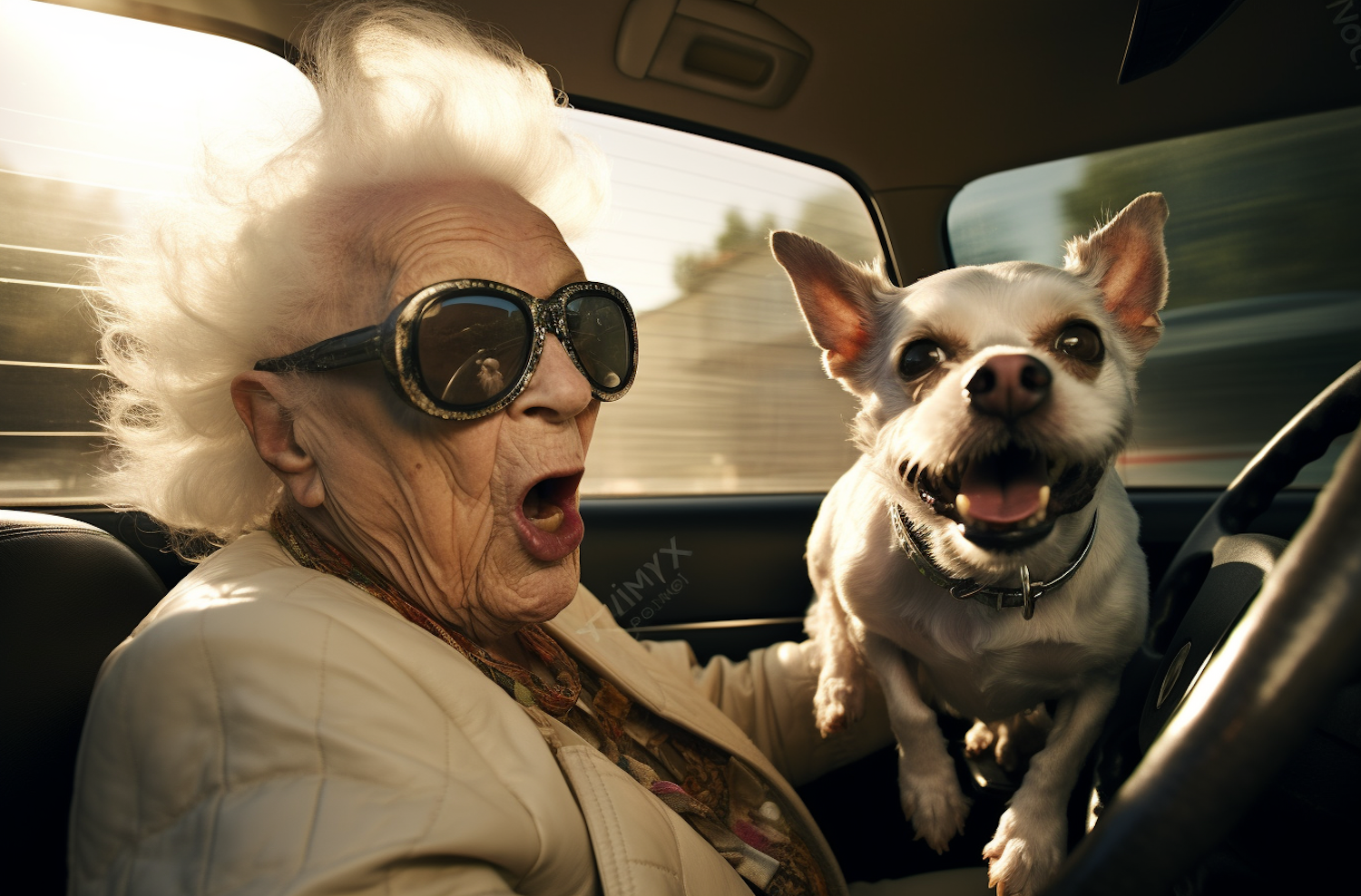 Sunset Ride Surprise with Granny and Pup