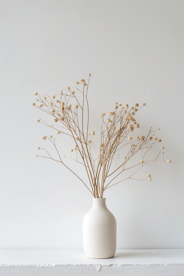 Minimalist Vase with Dried Botanicals