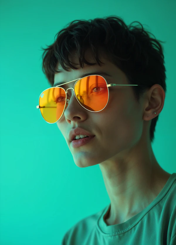 Portrait with Orange Lenses