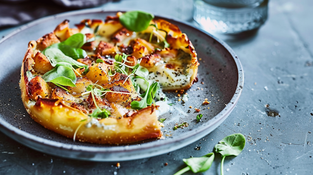 Gourmet Baked Dish with Microgreens