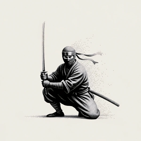 Halftone Ninja Art