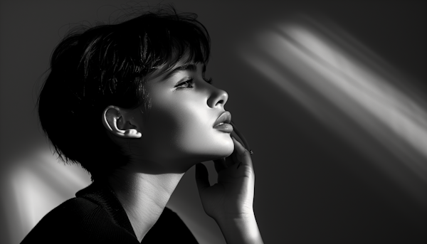 Monochromatic Portrait with Dramatic Lighting