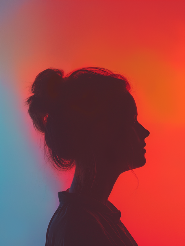 Vibrant Silhouette of a Woman