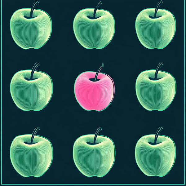 Neon Apple Grid