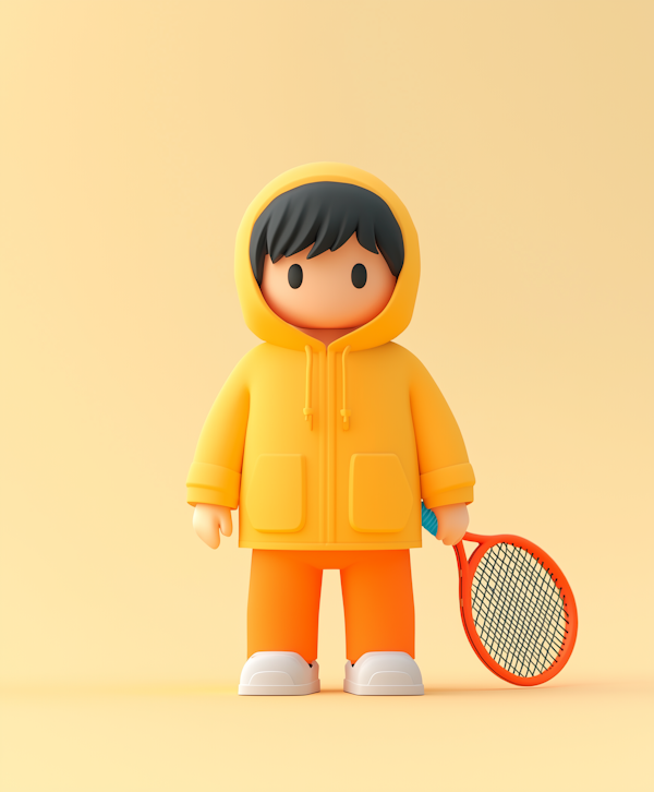 Cartoon Tennis Player