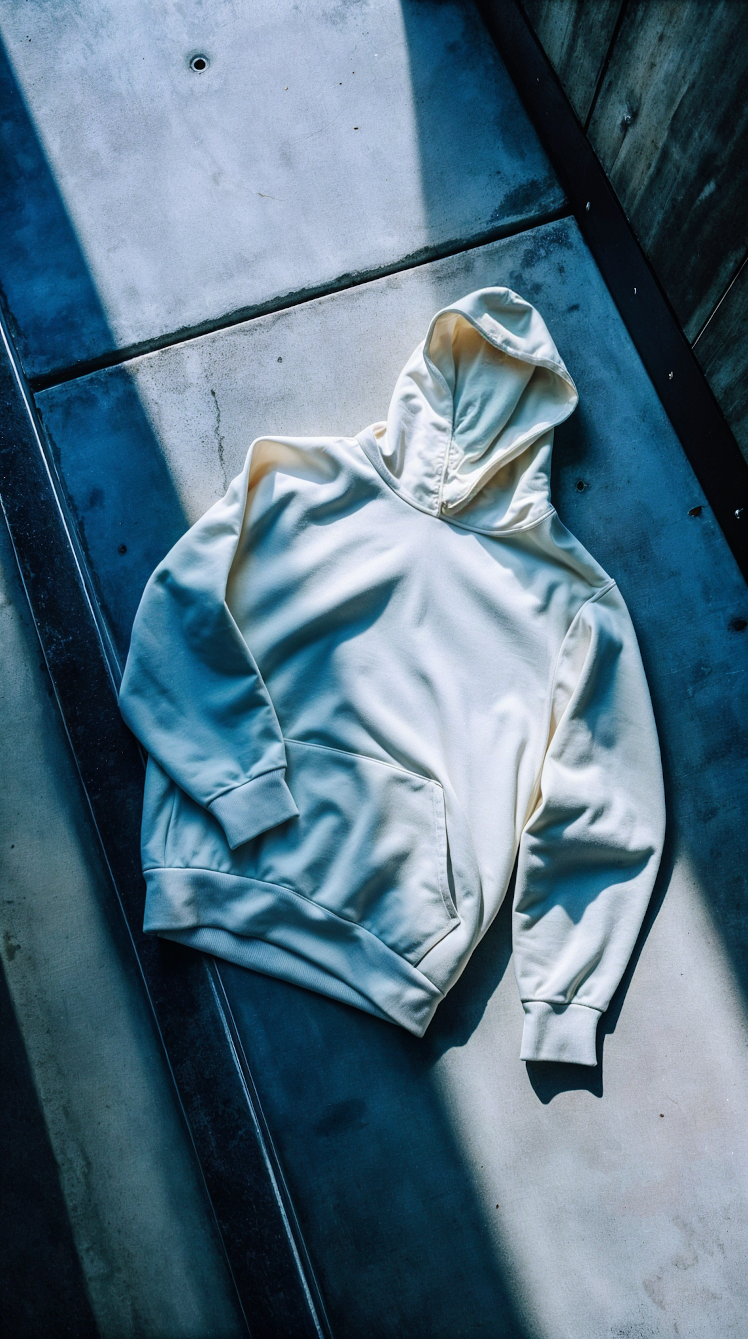 Cream Hoodie on Concrete