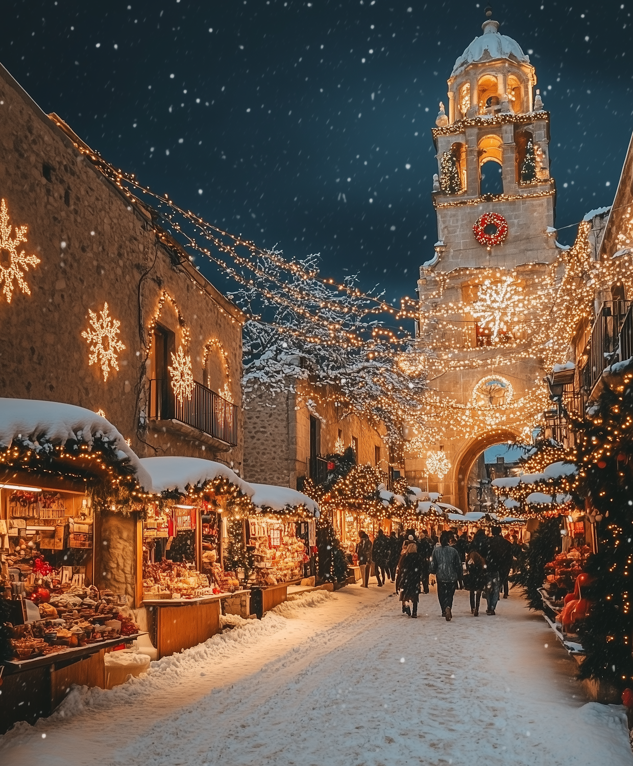 Festive Christmas Market Scene