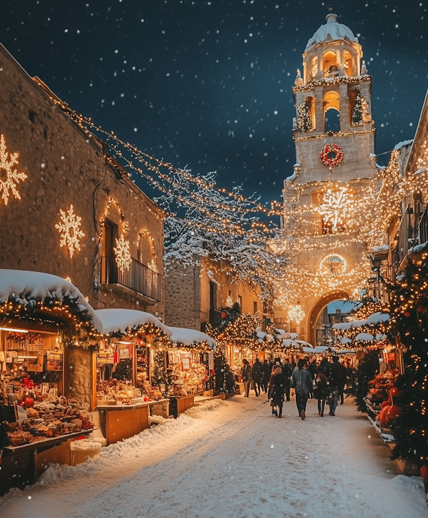 Festive Christmas Market Scene