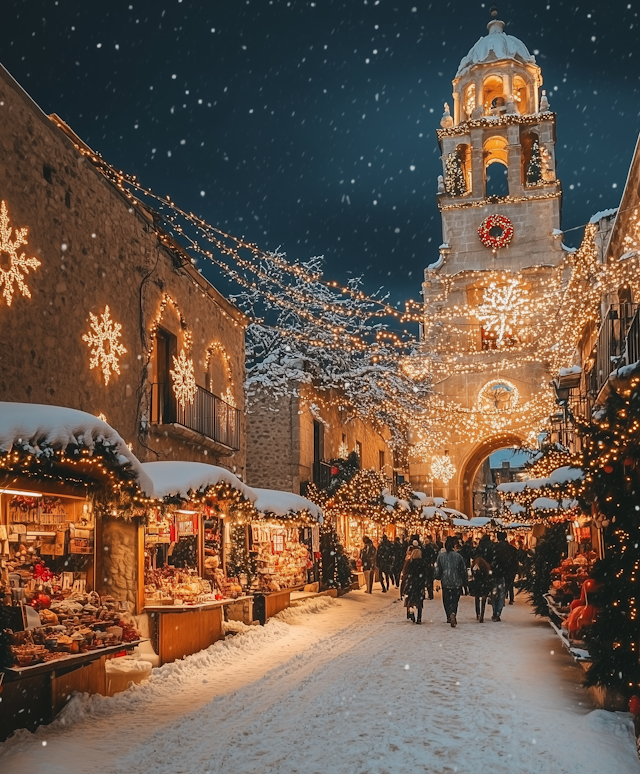 Festive Christmas Market Scene