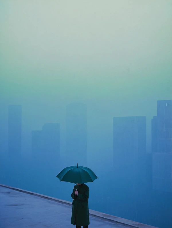 Solitary Figure in Fog