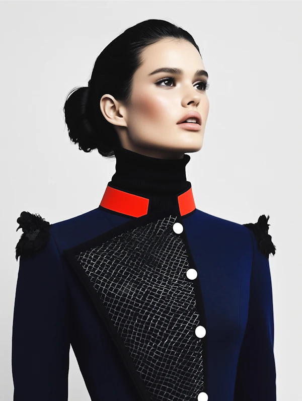 Elegant Military Fashion Portrait