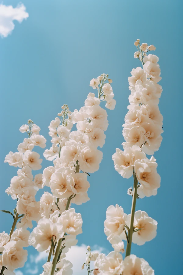 Cream Flowers in Sky