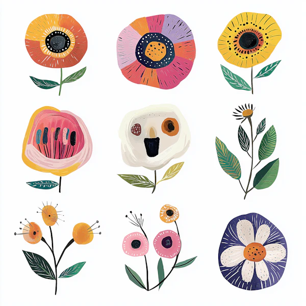 Stylized Flower Grid