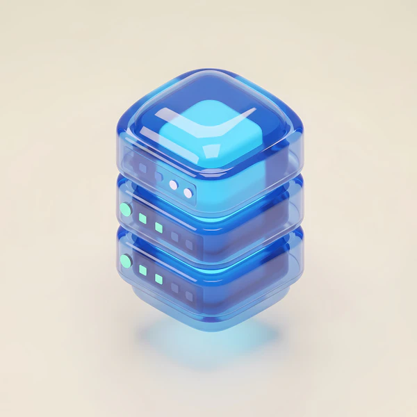 Glowing Blue Servers