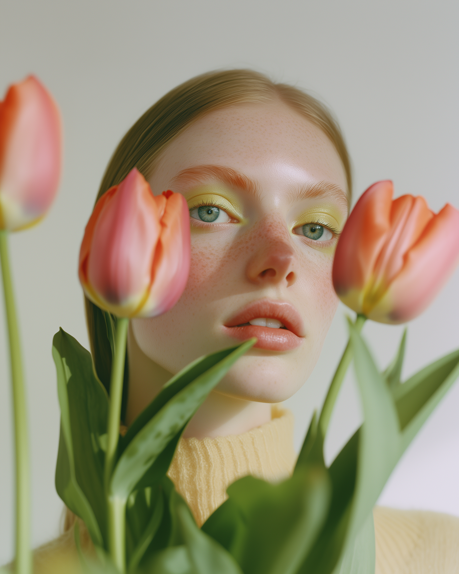 Portrait with Tulips