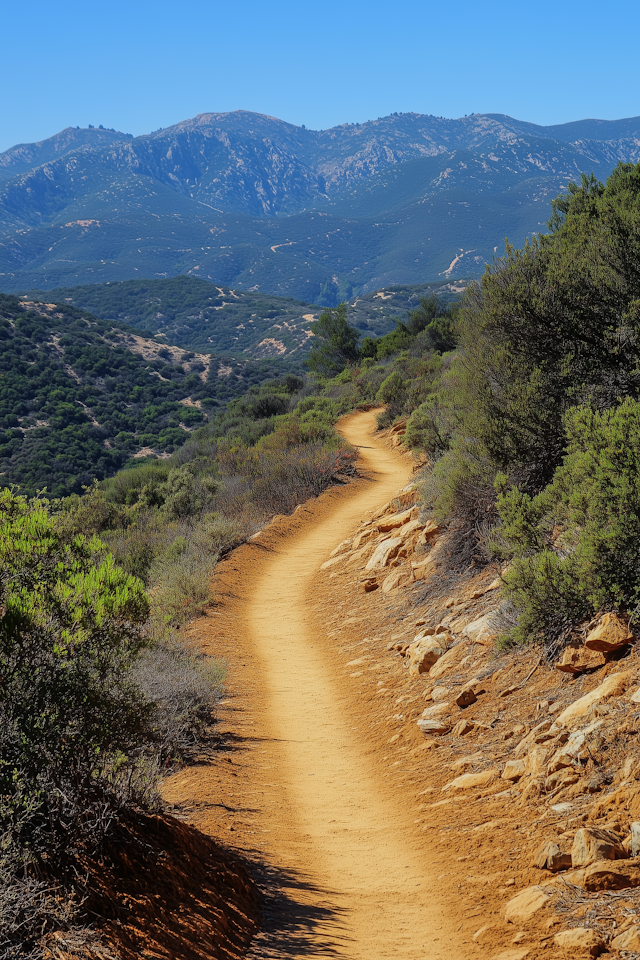 Winding Path Through Rugged Landscape