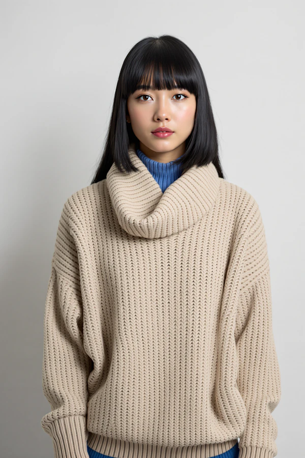 Woman in Knit Sweater
