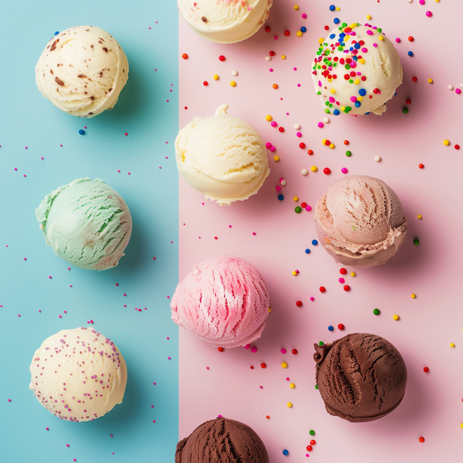 Vibrant Ice Cream Scoop Display