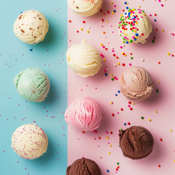 Vibrant Ice Cream Scoop Display