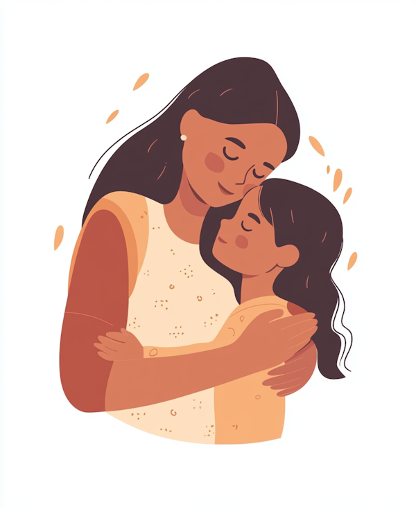 Affectionate Embrace Illustration