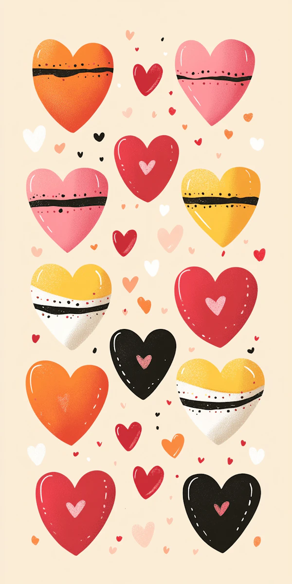 Colorful Stylized Hearts