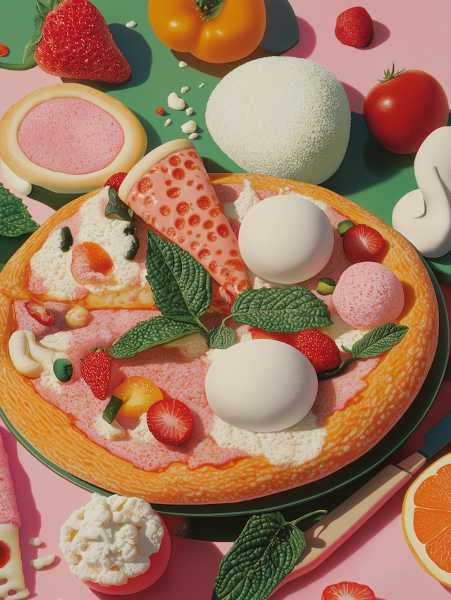 Surreal Food Art Composition