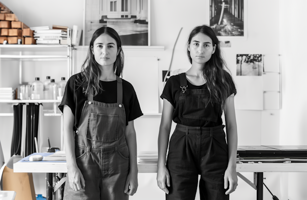 Twin Sisters in Black and White