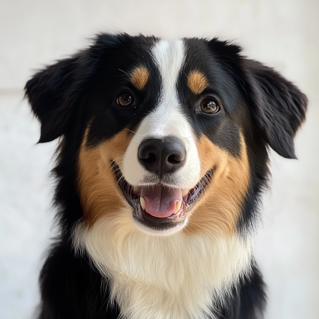 Joyful Tricolor Dog Close-up