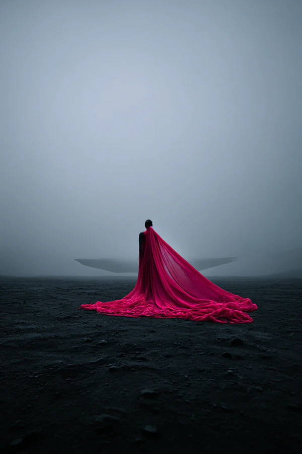 Solitary Pink Figure