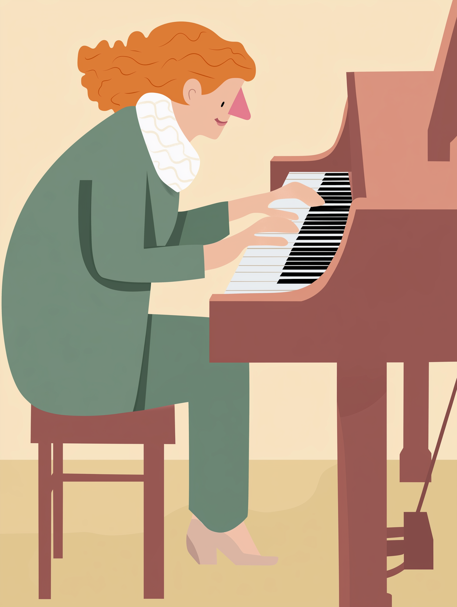 Historical Pianist Illustration