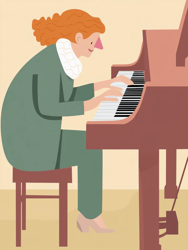 Historical Pianist Illustration