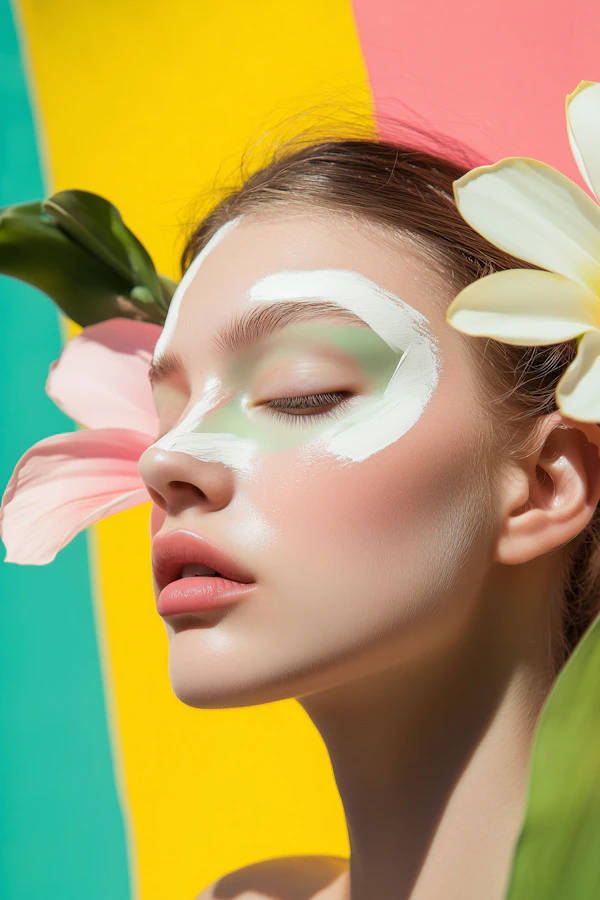 Serene Beauty with Floral Accents