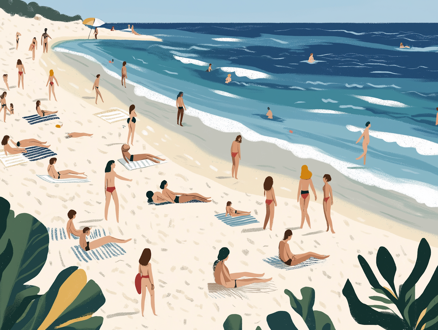 Lively Beach Day Illustration