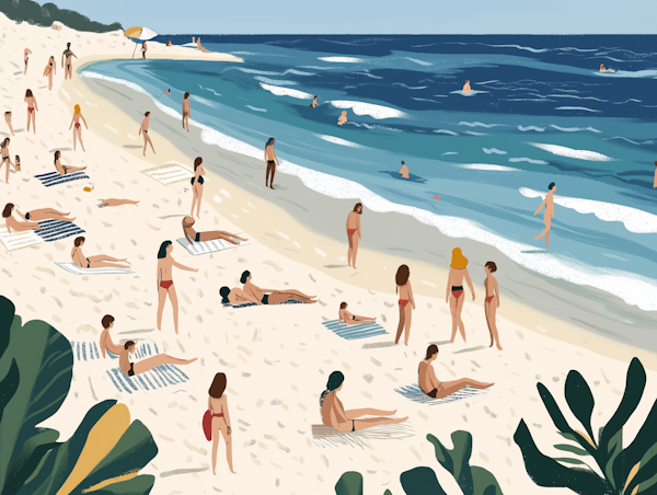 Lively Beach Day Illustration