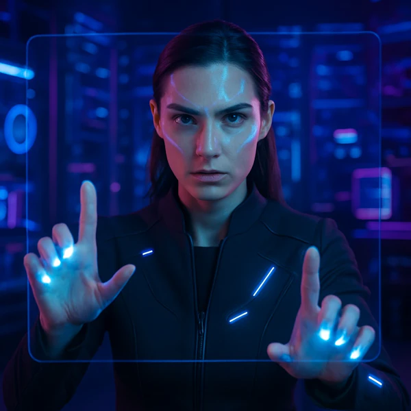 Futuristic Holographic Interaction