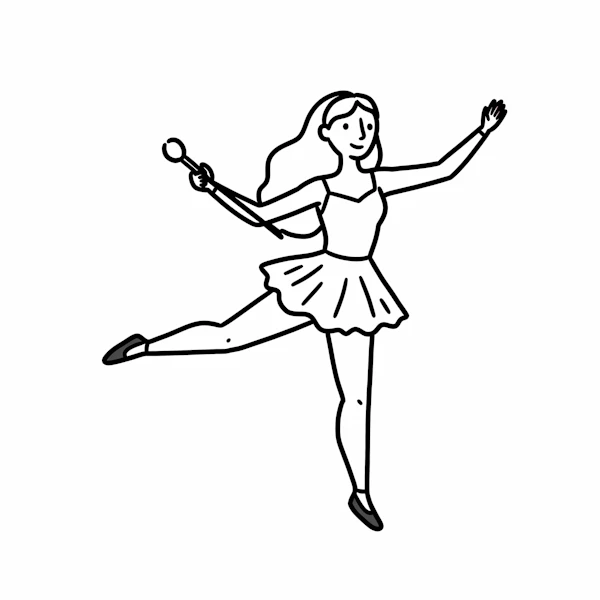 Ballerina Line Drawing