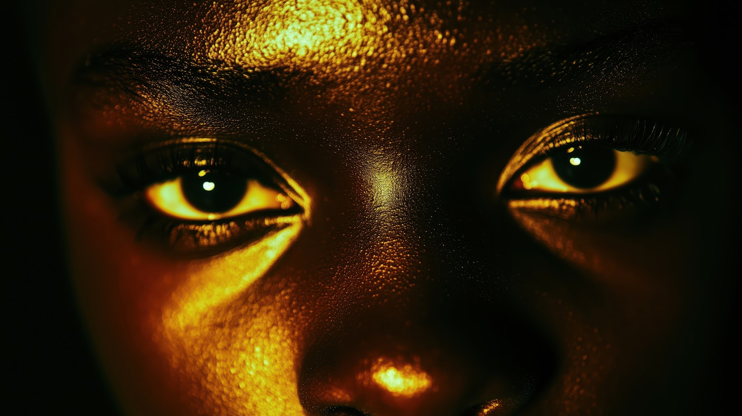 Dramatic Close-up of Human Eyes