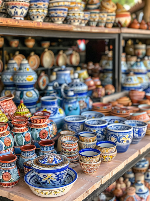 Vibrant Ceramic Pottery Display