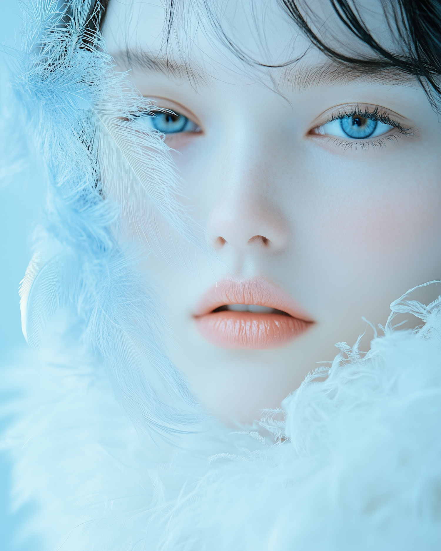 Ethereal Portrait with Feathers