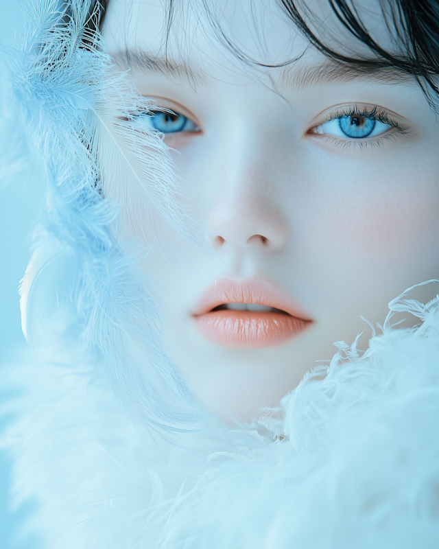 Ethereal Portrait with Feathers