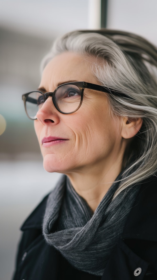 Contemplative Older Woman