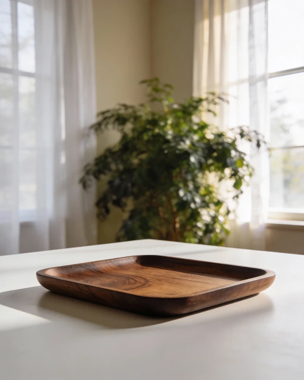 Wooden Tray and Plant