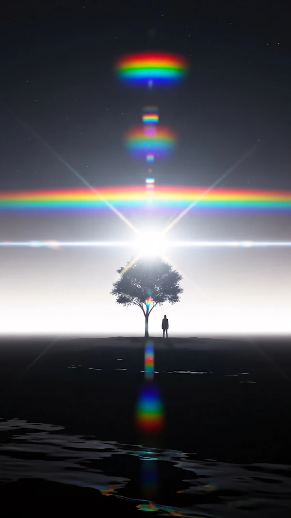 Rainbow Silhouette Scene