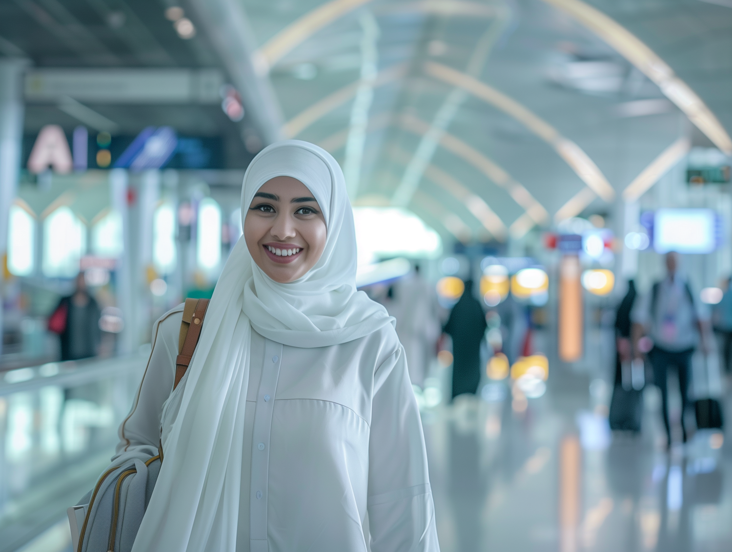 Confident Traveling Woman in Airport