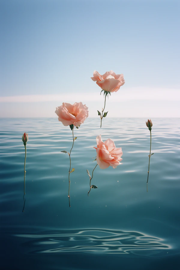 Floating Pink Roses