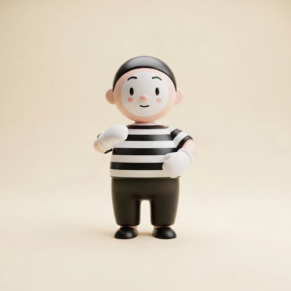 Stylized Mime Character