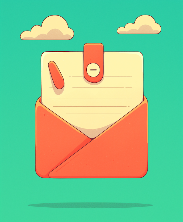 Stylized Orange Envelope Illustration