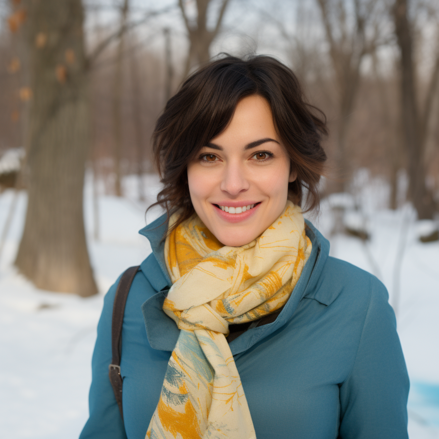 Woman in Snowy Setting