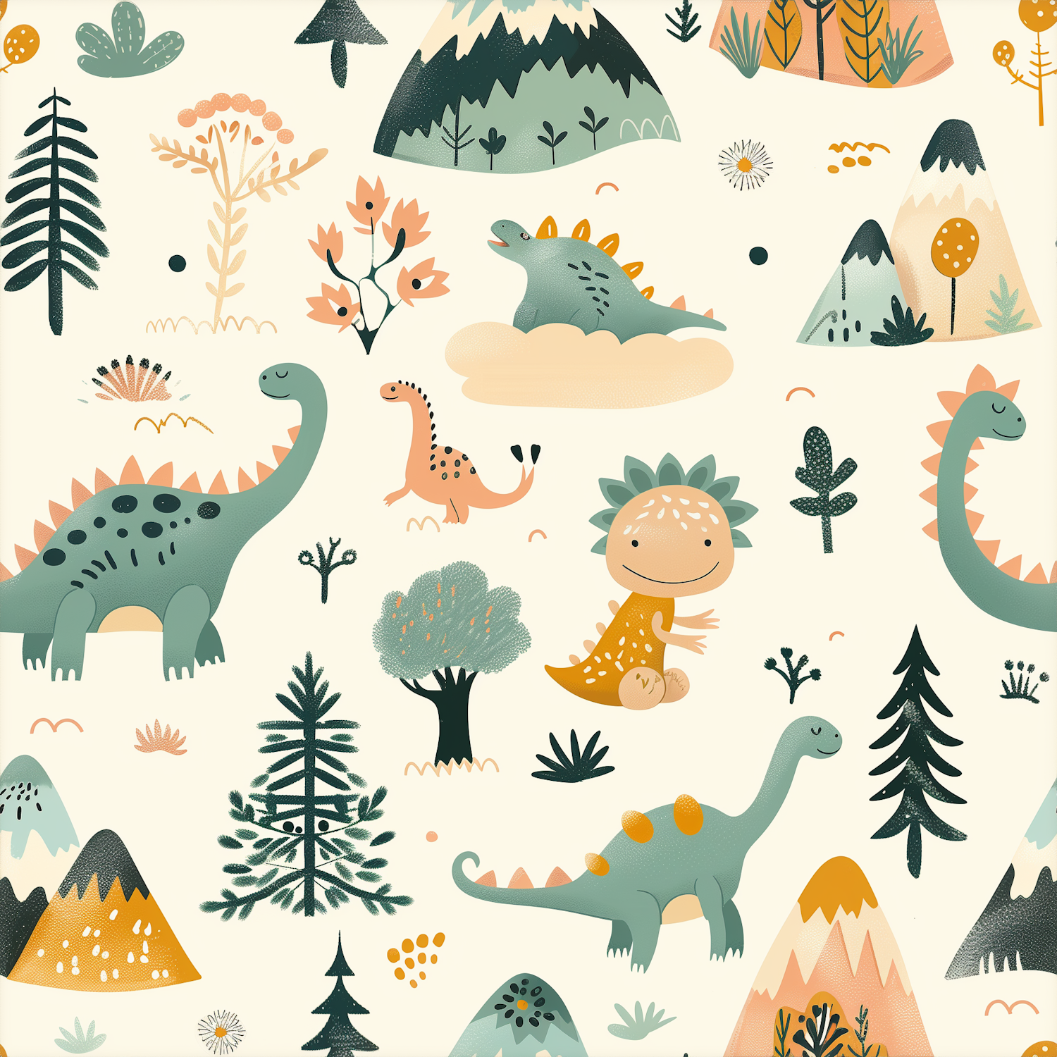 Whimsical Dinosaur Illustration