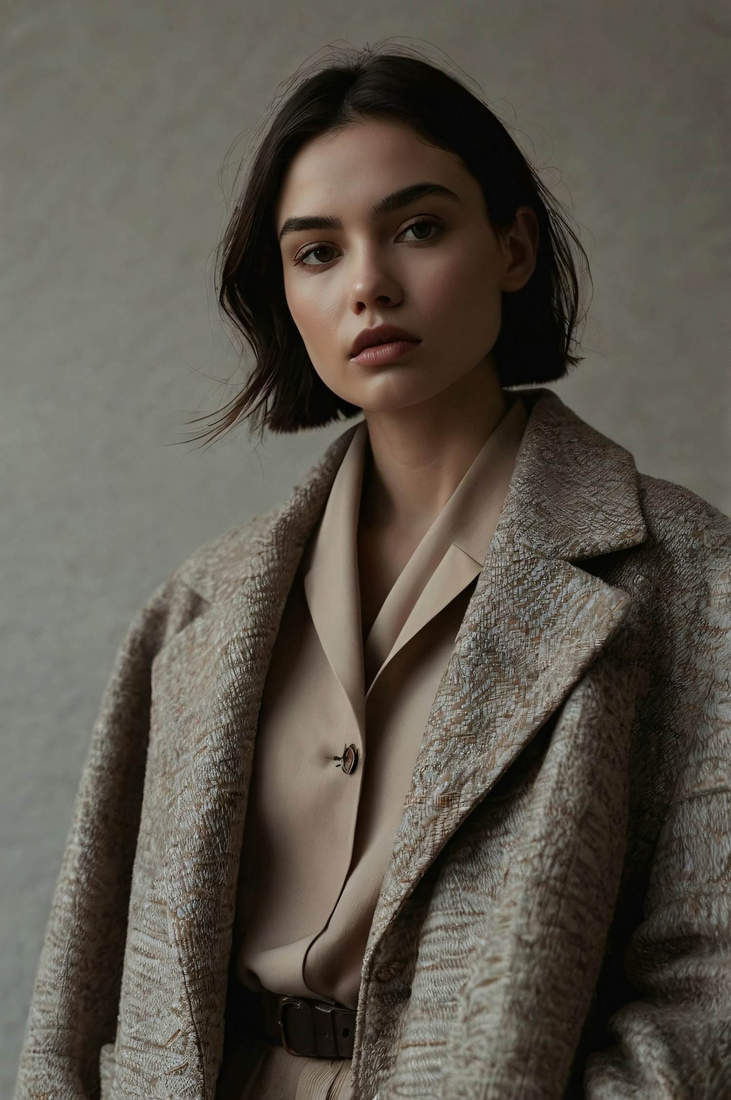 Portrait of a Young Woman in Earthy Tones